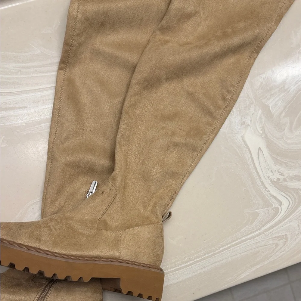 Vince Camuto suede Tan‎ Lug Sole Over-the-Knee Boots